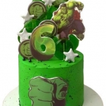 Торт Халк для мальчика 6 лет №2287