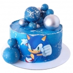 Торт с Соником без мастики №2596