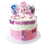 Торт с Соником на 5 лет девочке №2969