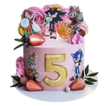 Торт с Соником на 5 лет для девочки №2970