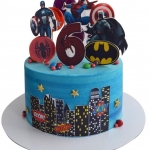 Торт с супергероями на 6 лет №2125