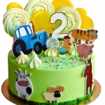 Торт Синий Трактор на 2 года №1877