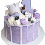Торт Сиреневый на годик №1677
