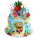 Торт со Спанч Бобом, Патриком и Сквидвардом №2836