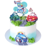 Торт со светофором и машинками №2863