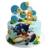 Торт с Соником для мальчика 5 лет №2935