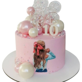 Торт с топперами для девочки на 10 лет №2093
