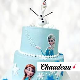 Торт снеговик Олаф и Эльза TSOE014097 фото и оформление торта