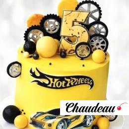 Торт Hot Wheels желтый стиль THWZ014098 фото и оформление торта