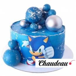 Торт с Соником без мастики №2596 Торт с Соником без мастики №2596