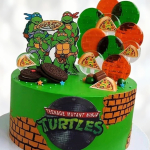 Торт Черепашки Ниндзя на четыре года TCHN0014109 фото и оформление торта