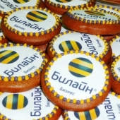 Корпоративные пряники  с логотипом «Билайн» на заказ