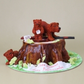 Торт для охотника «3 медведя» на заказ
