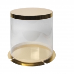 Упаковка для торта 250х220 мм пластик золото на заказ