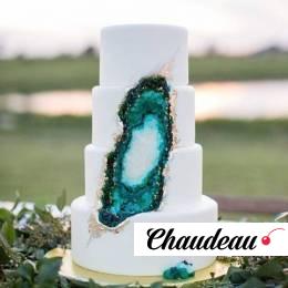 Свадебный торт с кристаллами «Малахитовая шкатулка» на заказ