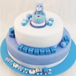 Детский торт «Мишка с паровозиками» на заказ