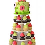 Детский торт с капкейками «С днем рождения» на заказ