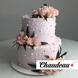 Торт с цветами «Жемчужный»