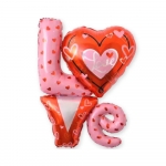 Шар фольгированный (41''/104 см) "LOVE" с сердечками , 1 шт. на заказ