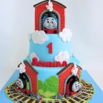 Торт детский «Паровозики» на заказ