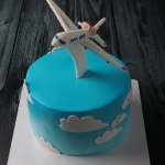 Торт корпоративный с логотипом «AEROFLOT» на заказ