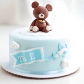 Торт детский «Мишка и самолетик» на заказ