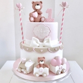Торт детский «Мишка-девочка» на заказ