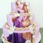 Торт с принцессами Disney «Коса Рапунцель» на заказ