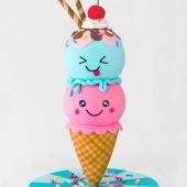 Гравитационный торт «Мороженое» на заказ