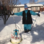 Торт на день рождения «Лыжница» на заказ
