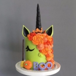 Торт на Хэллоуин «Единорог witch» на заказ