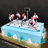 Торт на День рождения «Хоккеисты» на заказ