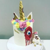 Торт на Хэллоуин «Единорог Каннибал»  на заказ
