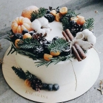 Торт на Новый год «Мандариновый» на заказ