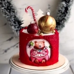 Торт на новый год «Новогодний мишка» на заказ