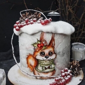 Торт на Новый год «Белочка» на заказ