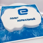 Торт корпоративный с логотипом «С аппликацией из мастики»