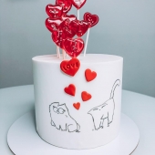 Торт Йогуртовый с клубникой «Для влюбленных»