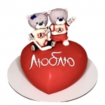 Торт на заказ «Мишки на сердце»