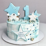 Детский торт на День Рождения «Звездный мишка»