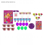 Набор для оформления праздника &quot;Феи&quot;, воздуш. шары, тарелки, свечи, формочки, топперы, наклейки, трубочки