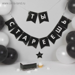 Воздушные шары &quot;Старость не радость&quot;, гирлянда, коробка для сладостей, топпер, 13 предметов в наборе