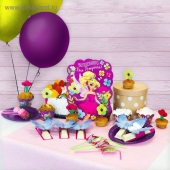 Набор для оформления праздника &quot;Феи&quot;, воздуш. шары, тарелки, свечи, формочки, топперы, наклейки, трубочки