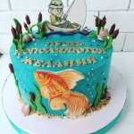 Торт рыбаку «Золотые рыбки»