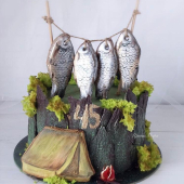 Торт рыбаку «Рыбки»