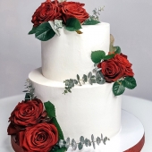 Торт с цветами «Счастливая свадьба»