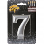 Свеча -цифра &quot;7&quot; Серебряная, 8 см 1502-4597
