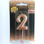 Свеча -цифра &quot;2&quot; Розовое золото 4,5см/V 1502-3002