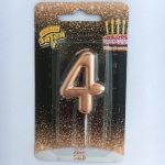 Свеча -цифра &quot;4&quot; Розовое золото 4,5см/V 1502-3004