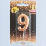 Свеча -цифра "9" Розовое золото 4,5см/V 1502-3009